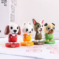 Timbres personnalisés pour enfants, tampons flash lavables et imperméables, tampons personnalisés en vinyle souple, figurines 3D, tampons de dessins animés