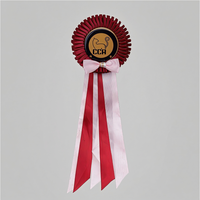Ruban personnalisé pour rosette de récompense, ruban plissé en satin pour concours félin, ruban de col avec logo OEM, décoration de récompense pour compétition animale