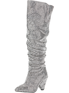 Hot Sale Women Full Rhinestone Pointed Toe <strong>Over</strong> the <strong>Knee</strong> <strong>Boots</strong> Women Bling Bling Crystal High Heel Long <strong>Boots</strong> - Product Image 5
