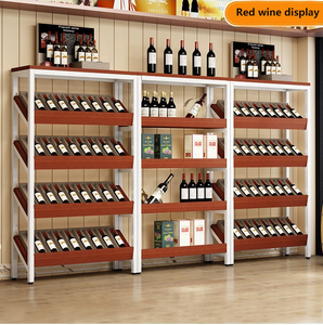 Exhibidor de Metal y Madera de Una Cara para Supermercado, Ligero, para Vino, Refrigerios, Alimentos Frescos, Frutas Secas, Verduras, Venta al por Menor, 4-5 Niveles - Product Image 4