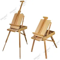 SINOART लकड़ी कला चित्रफलक पोर्टेबल फ्रेंच चित्रफलक फैक्टरी थोक स्केच बॉक्स चित्रफलक कलाकार पेंटिंग के लिए