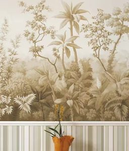 <span class=keywords><strong>Mural</strong></span> 3D Personalizado con Diseño Tropical, Papel Tapiz Pintado a Mano con Paisaje Natural, Selva, Plantas, Hojas, Flores y <span class=keywords><strong>Lago</strong></span> - Product Image 3