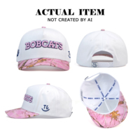 Casquette de baseball bicolore avec logo personnalisé imprimé sur le bord, casquette de baseball brodée 3D personnalisée, casquette de baseball à 5 panneaux, casquettes de sport
