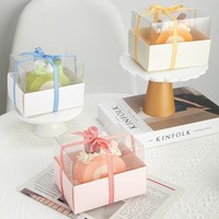 Boîtes d'emballage transparentes pour gâteaux roulés suisses, desserts mille-feuilles, boîtes longues transparentes pour gâteaux roulés, boîtes transparentes pour macarons coupés