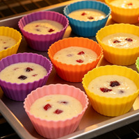 Moules à muffins en silicone écologiques, résistants à la chaleur, pour la cuisine et la pâtisserie