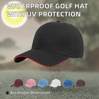 Casquette de baseball classique noire vierge en sergé, avec visière incurvée et bordure rouge structurée, personnalisable avec logo, fournisseur OEM, style décontracté, vente en gros