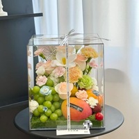 Boîte carrée transparente en acrylique pour fleurs/gâteaux, épaissie, personnalisable, pour emballage cadeau et artisanat, vide, faite à la main, DIY