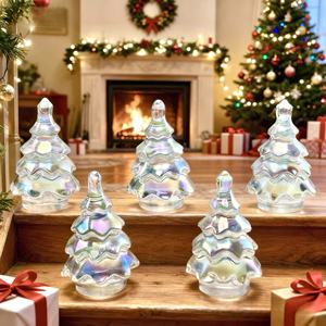 Décoration d'arbre de Noël en cristal de quartz fondu haute clarté, effet Aura Angélique, sculptée à la main, artisanat en cristal, vente en gros pour cadeaux - Product Image 2