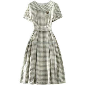 Abito Midi da Donna con Ricamo in <span class=keywords><strong>Pizzo</strong></span> a Tinta Unita Traspirante Vestibilità Aderente e Maniche a Sbuffo per Feste o Cerimonie - Product Image 6