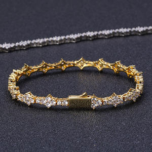 VEROMCA Hip Hop 6.5mm chiusura a molla zircone bracciale Tennis gioielli di moda uomo donna bracciale personalizzato <span class=keywords><strong>coppia</strong></span> - Product Image 2