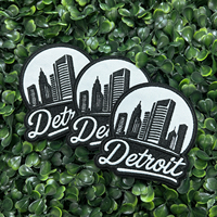Patch brodé vintage de 3 pouces avec l'image du paysage urbain de Detroit, souvenir touristique, badges thermocollants pour sacs