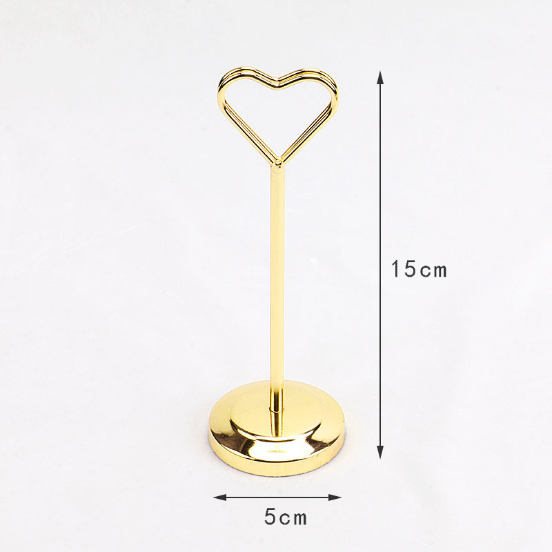 Design coeur doré de 6 pouces, hauteur de 15 cm