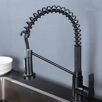 Robinet extractible à ressort en céramique en acier inoxydable 304, style américain, chaud/froid, rotatif, le plus vendu pour le commerce extérieur