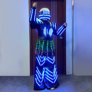 Pabrik OEM ODM Menyediakan Kostum Robot LED RGB Bercahaya untuk Wanita, Pertunjukan Panggung Pesta, Rak <span class=keywords><strong>Display</strong></span> Iklan Bisnis - Product Image 3