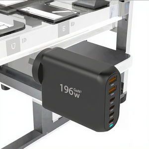 Chargeur <span class=keywords><strong>portable</strong></span> 100W GaN 6 ports PD et QC3.0, adaptateur mural rapide, 2 USB-A + 4 USB-C, chargeur pour smartphone, <span class=keywords><strong>ordinateur</strong></span> <span class=keywords><strong>portable</strong></span>, prise US EU UK AU - Product Image 3