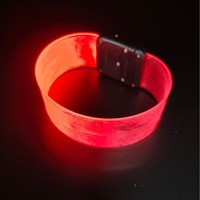 Pulsera Magnética Luminosa de Acrílico Transparente con Luz RGB Multicolor Estática Intermitente, Artículos para Fiestas, Logotipo Láser Personalizado
