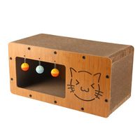 Griffoir pour chat minimaliste à double couche et maison pour chat avec panneau de densité résistant aux rayures et papier ondulé