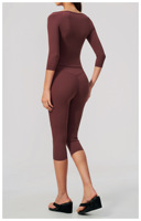 Ensemble de sport personnalisé 6 pièces pour femme : veste de yoga zippée avec trous pour les pouces, pantalon large, leggings capri 3/4, ensemble de vêtements de sport