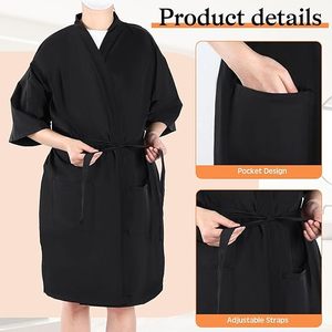Thấp moq tùy chỉnh polyester không thấm nước vẻ đẹp cắt tóc khách hàng Gown Spa Tóc Salon Kimono áo choàng áo khoác - Product Image 2