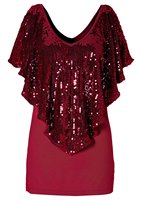 2024 SS col en V paillettes paillettes chemises formelles pour femmes grande taille femmes Blouses et chemises