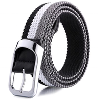 Ceinture Élastique Confortable Unisexe en Tricot Multicolore Tressé et Rayé pour Hommes, Idéale pour Jeans et Golf