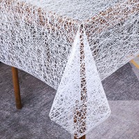 Luxe en relief dentelle PVC nappe rectangulaire Floral en plastique couverture mariages Banquets fêtes en plein air cuisine utilisation décor à la maison