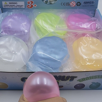 Balle anti-stress en TPR translucide à l'huile de coco, jouet sensoriel souple pour enfants et adultes, boîte de 12 pièces