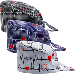 Modelos Explosivos Unisex Caráter Médico Cirúrgico Scrub Cap Cor Sólida Algodão Enfermagem Cap para Pediatria e Dentista - Product Image 3