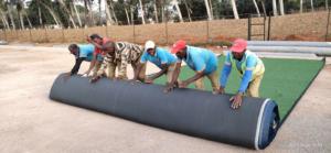 Haute-Dtex 10000-15000 Résistance extrême à l'usure Football Gazon artificiel Étanche PU Support - Product Image 2