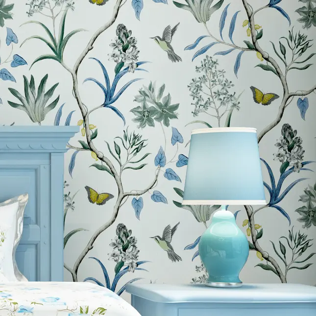 Pure And Fresh Garden Butterfly Flower And Bird Wallpaper Living Room Bedroom Non-woven Wallpaper