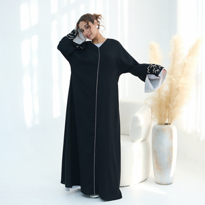 ชุดอาบายะหรูหราสำหรับรอมฎอนอีด ปี 2026 เสื้อผ้าอิสลาม ผ้าไนดา ประดับลูกปัดทำมือ อาบายะแบบปิด ดูไบ ชุดอาบายะสุภาพสตรี ชุดมุสลิม ขายส่ง - Product Image 6