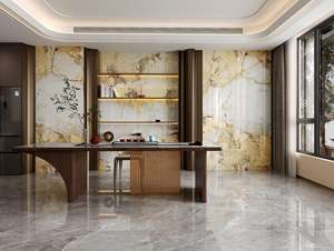 Piedra sinterizada dorada para paredes interiores y exteriores, encimeras de suelo, revestimiento flexible de piedra, paneles de piedra a <span class=keywords><strong>precio</strong></span> de fábrica - Product Image 4