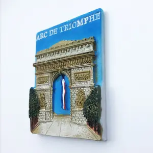 Arc de triomphe קלאסי הבניין מותאם אישית מחיר נמוך הסיטונאי מקרר מגנט רהיטים קישוט מתנה מגנט מקרר חדש מגנט