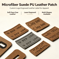 Étiquettes personnalisées en microfibre PU suédée, étiquettes en similicuir souple avec logo gravé au laser pour vestes, jeans, chapeaux