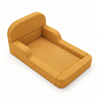 Canapé-lit pour enfants à bords arrondis, facile à nettoyer, housse en velours côtelé amovible, canapé-lit pliable pour enfants