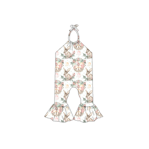 Gebreide bamboe romper met twee-weg rits, 200-220 gsm, herfst paashaas mode ruitpatroon, unisex voor baby's en peuters - Product Image 3