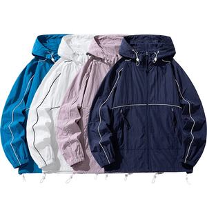 Модная легкая водонепроницаемая куртка с застежкой-молнией, защита от солнца, одежда для кожи, UPF50 + защитный капюшон, рубашка, одежда - Product Image 4