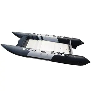 CE 4.3m hypalon ou pvc gonflable à grande vitesse zapcat thundercat catamaran avec 40hp moteur hors-bord