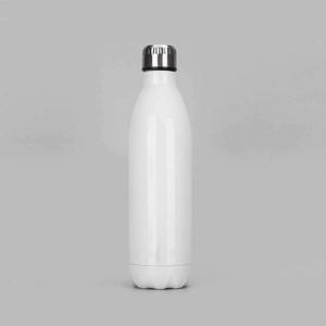 Stainless Steel Vacuum Insulated Water Bottle Minimalist Design Travel Flask Double Wall <b>Thermos</b> White and Silver Colors - Product Image 4