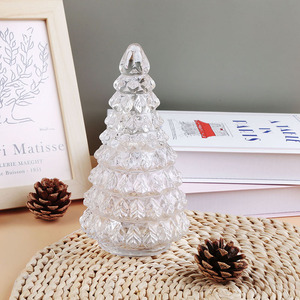 Tischplatte, Herzstück, dekorativer Weihnachts baum 2,36 Zoll Breite X 6,6 Zoll Höhe Quecksilber glas klar - Product Image 4