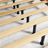 Pied de support télescopique réglable noir pour sommier de lit et base de canapé