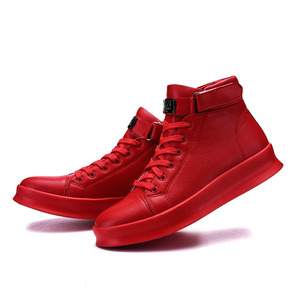 Moda hombre mid-top PU superior zapatos casuales hebilla de metal comodidad zapatillas - Product Image 2