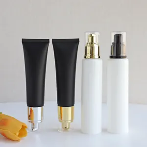 High Quality Empty White Or Black Matte Soft Plastic Airless Tube For Cosmetics