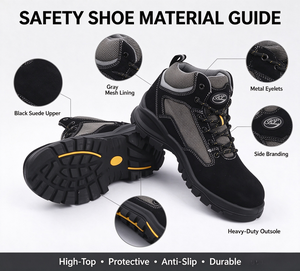 Bottes de sécurité montantes en acier pour hommes, imperméables, en cuir, antidérapantes, anti-perforation, pour le travail industriel et la construction - Product Image 4