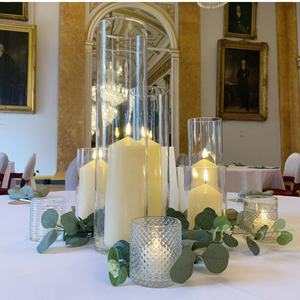 Jarrones de Cristal Transparente Esmerilado para Mesa de Boda, Altos, de Boca Ancha, Rectos, Cilíndricos, Redondos, para Flores - Product Image 4