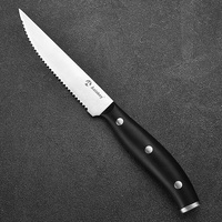 Ensemble de 6 couverts à steak en acier inoxydable, couteaux à steak dentelés tranchants, écologiques, argentés, pour 6 personnes