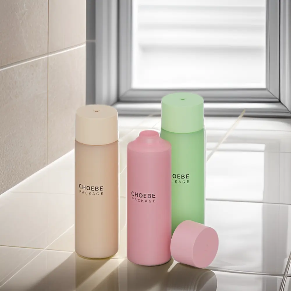 Cylinder Plastic Squeeze 240ml 8 oz 300 ml custom Shampoo Lotion soft touch hdpe bottle 500ml disc top