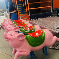 Équipement de parc d'attractions extérieur pour enfants : Piste de course des cochons amusante, sans moteur, certifiée CE, en acier