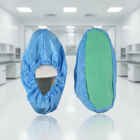 Chaussures de protection antistatiques réutilisables ESD avec bottes en PVC antidérapantes en polyester pour salle blanche, laboratoire, usine d'électronique, sécurité industrielle