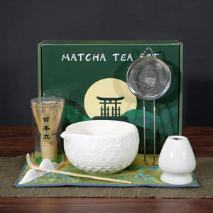 Juego de batidor Matcha, 7 Uds., Kit de Matcha de cerámica con cuenco, juego de té Matcha moderno, soporte para batidor de bambú, cuchara de descanso <span class=keywords><strong>Sifer</strong></span> para amantes del té - Product Image 5